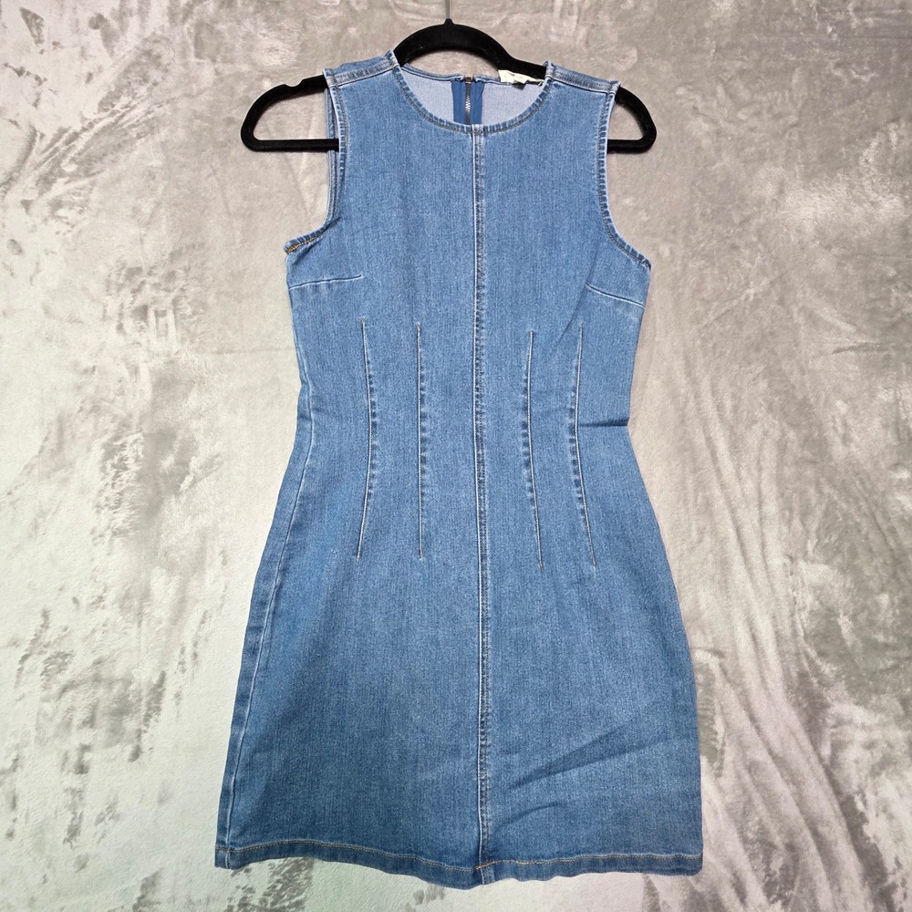 Francesca's Harper Heritage Blue Denim Sleeveless Mini Dress XS FRD022095